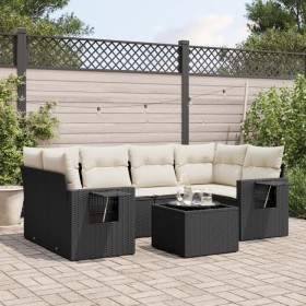 7-teiliges Garten-Esszimmerset und Kissen synthetisches Rattan schwarz von , Gartensets - Ref: Foro24-3219915, Preis: 478,05 ...