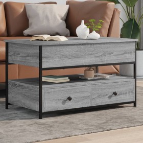 Engineered wood and gray Sonoma metal coffee table 85x50x50 cm by , Coffee table - Ref: Foro24-845389, Price: 113,07 €, Disco...