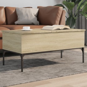 Mesa de centro madera ingeniería metal roble Sonoma 100x50x45cm de , Mesas de centro - Ref: Foro24-845412, Precio: 61,99 €, D...