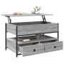 Mesa de centro madera ingeniería metal gris Sonoma 85x50x50 cm de , Mesas de centro - Ref: Foro24-845389, Precio: 114,03 €, D...