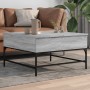 Engineered wood and gray Sonoma metal coffee table 80x80x45 cm by , Coffee table - Ref: Foro24-845404, Price: 80,99 €, Discou...