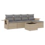 Set Gartensofas mit Kissen 6 Stück synthetisches Rattan beige von , Gartensets - Ref: Foro24-3220098, Preis: 387,66 €, Rabatt: %