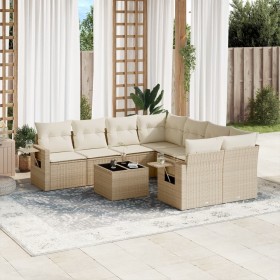 9-piece garden sofa set with beige synthetic rattan cushions by , Garden sets - Ref: Foro24-3219957, Price: 696,98 €, Discoun...