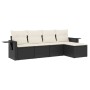 Set de muebles de jardín 5 pzas y cojines ratán sintético negro de , Conjuntos de jardín - Ref: Foro24-3220085, Precio: 319,5...