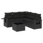 6-piece garden sofa set with black synthetic rattan cushions by , Garden sets - Ref: Foro24-3220154, Price: 400,53 €, Discoun...