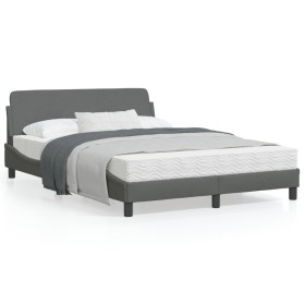 Estructura de cama con cabecero de tela gris oscuro 120x200 cm de , Camas y somieres - Ref: Foro24-373146, Precio: 134,12 €, ...