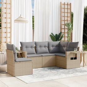 Set Gartensofas mit Kissen 5 Stück synthetisches Rattan beige von , Gartensets - Ref: Foro24-3220168, Preis: 362,59 €, Rabatt: %