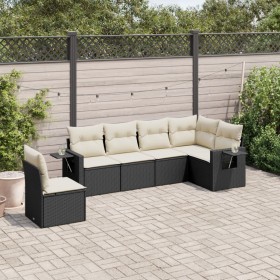 Set aus 6-teiligen Gartensofas und Kissen Kunstrattan schwarz von , Gartensets - Ref: Foro24-3220225, Preis: 411,55 €, Rabatt: %