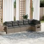 6-piece garden furniture set with gray synthetic rattan cushions by , Garden sets - Ref: Foro24-3220189, Price: 421,69 €, Dis...