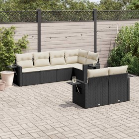 7-teiliges Garten-Esszimmerset und Kissen synthetisches Rattan schwarz von , Gartensets - Ref: Foro24-3220405, Preis: 513,37 ...