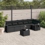 7-teiliges Garten-Esszimmerset und Kissen synthetisches Rattan schwarz von , Gartensets - Ref: Foro24-3220194, Preis: 468,73 ...