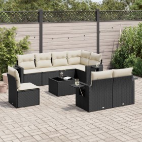 Set aus 8-teiligen Gartensofas und Kissen Kunstrattan schwarz von , Gartensets - Ref: Foro24-3220445, Preis: 625,57 €, Rabatt: %