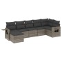 7-piece garden sofa set with gray PE rattan cushions by , Garden sets - Ref: Foro24-3220479, Price: 469,12 €, Discount: %