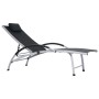 Aluminum and black textilene sun lounger by vidaXL, Loungers - Ref: Foro24-47792, Price: 129,99 €, Discount: %