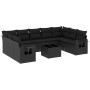 Set de sofás de jardín 10 pzas cojines ratán sintético negro de , Conjuntos de jardín - Ref: Foro24-3220604, Precio: 613,30 €...