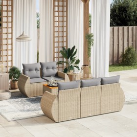 Garden sofa set with 6-piece synthetic rattan beige cushions by , Garden sets - Ref: Foro24-3257221, Price: 511,62 €, Discoun...