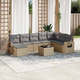 Set de sofás de jardín 9 pzas con cojines ratán sintético beige de , Conjuntos de jardín - Ref: Foro24-3220568, Precio: 589,9...