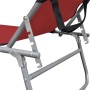 Folding sun lounger with red aluminum awning by vidaXL, Loungers - Ref: Foro24-47771, Price: 59,30 €, Discount: %