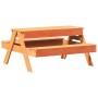 Mesa de pícnic con arenero de niños madera maciza pino marrón de , Mesas de jardín - Ref: Foro24-844655, Precio: 114,01 €, De...