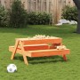 Mesa de pícnic con arenero de niños madera maciza pino marrón de , Mesas de jardín - Ref: Foro24-844655, Precio: 114,99 €, De...