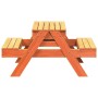 Mesa de pícnic con arenero de niños madera maciza pino marrón de , Mesas de jardín - Ref: Foro24-844655, Precio: 114,99 €, De...