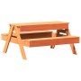 Mesa de pícnic con arenero de niños madera maciza pino marrón de , Mesas de jardín - Ref: Foro24-844655, Precio: 114,99 €, De...