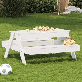 Solid white pine children's picnic table with sandbox by , Garden tables - Ref: Foro24-832593, Price: 114,01 €, Discount: %