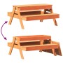 Mesa de pícnic con arenero de niños madera maciza pino marrón de , Mesas de jardín - Ref: Foro24-844655, Precio: 114,99 €, De...