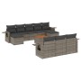 Set mit 11 Gartensofas und Kissen synthetisches Rattangrau von , Modulare Sofas für den Außenbereich - Ref: Foro24-3224786, P...