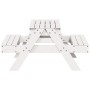 Mesa de pícnic con arenero de niños madera maciza pino blanco de , Mesas de jardín - Ref: Foro24-832593, Precio: 114,99 €, De...