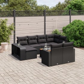 Set mit 11 Stück Gartensofas und Kissen synthetisches Rattan schwarz von , Modulare Sofas für den Außenbereich - Ref: Foro24-...