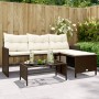 L-shaped garden sofa with table and brown PE rattan cushions by , Outdoor sofas - Ref: Foro24-365573, Price: 257,25 €, Discou...