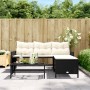 L-förmiges Gartensofa mit Tisch und Kissen schwarzes PE-Rattan von , Outdoor-Sofas - Ref: Foro24-365571, Preis: 247,11 €, Rab...