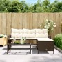 L-shaped garden sofa with table and brown PE rattan cushions by , Outdoor sofas - Ref: Foro24-365573, Price: 257,25 €, Discou...