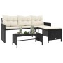 L-förmiges Gartensofa mit Tisch und Kissen schwarzes PE-Rattan von , Outdoor-Sofas - Ref: Foro24-365571, Preis: 247,11 €, Rab...