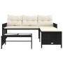 L-förmiges Gartensofa mit Tisch und Kissen schwarzes PE-Rattan von , Outdoor-Sofas - Ref: Foro24-365571, Preis: 247,11 €, Rab...