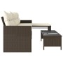 L-shaped garden sofa with table and brown PE rattan cushions by , Outdoor sofas - Ref: Foro24-365573, Price: 257,25 €, Discou...