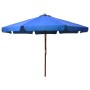 Sombrilla de jardín con palo de madera azul celeste 330 cm de vidaXL, Sombrillas - Ref: Foro24-47219, Precio: 103,67 €, Descu...