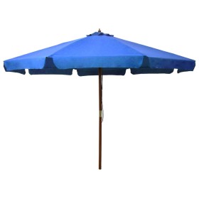 Garden umbrella with light blue wooden pole 330 cm by vidaXL, Umbrellas - Ref: Foro24-47219, Price: 102,99 €, Discount: %