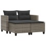 2-seater garden sofa with canopy and gray PE rattan stools by , Outdoor sofas - Ref: Foro24-365793, Price: 289,75 €, Discount: %