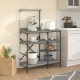 Kitchen shelf made of gray metal and engineered wood, measuring 90x40x132 cm. by , Kitchen utensil containers - Ref: Foro24-8...