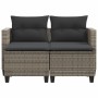 2-Sitzer Gartensofa mit Markise und Hockern PE Rattangrau von , Outdoor-Sofas - Ref: Foro24-365793, Preis: 289,75 €, Rabatt: %