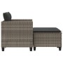 2-seater garden sofa with canopy and gray PE rattan stools by , Outdoor sofas - Ref: Foro24-365793, Price: 289,75 €, Discount: %