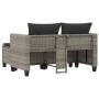 2-seater garden sofa with canopy and gray PE rattan stools by , Outdoor sofas - Ref: Foro24-365793, Price: 289,75 €, Discount: %