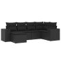 Set aus 6-teiligen Gartensofas und Kissen Kunstrattan schwarz von , Gartensets - Ref: Foro24-3222854, Preis: 415,13 €, Rabatt: %