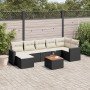 Set aus 8-teiligen Gartensofas und Kissen Kunstrattan schwarz von , Modulare Sofas für den Außenbereich - Ref: Foro24-3224229...