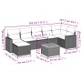 Set aus 8-teiligen Gartensofas und Kissen Kunstrattan schwarz von , Modulare Sofas für den Außenbereich - Ref: Foro24-3224229...