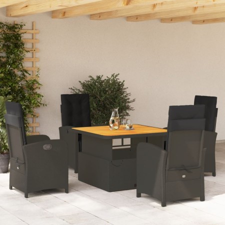 5-teiliges Gartenmöbel-Set mit Kissen synthetisches Rattan schwarz von , Gartensets - Ref: Foro24-3277330, Preis: 704,81 €, R...