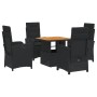 Set de muebles jardín 5 pzas con cojines ratán sintético negro de , Conjuntos de jardín - Ref: Foro24-3277326, Precio: 624,54...