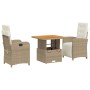 Set comedor de jardín 3 pzas con cojines ratán sintético beige de , Conjuntos de jardín - Ref: Foro24-3277351, Precio: 418,49...